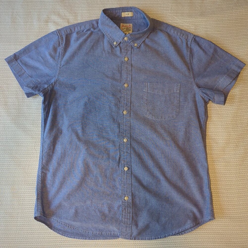 J. Crew Slim Short-sleeve Broken-in organic cotton oxford shirt bundle (2)